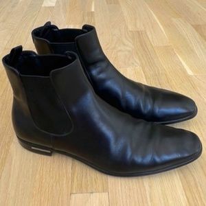 Prada Men's Calf Leather Chelsea Boots